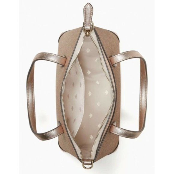 NWT Kate Spade Shimmy Glitter Satchel Rose Gold Shoulder Handbag - Picture 2 of 6